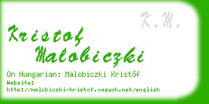 kristof malobiczki business card