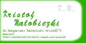 kristof malobiczki business card